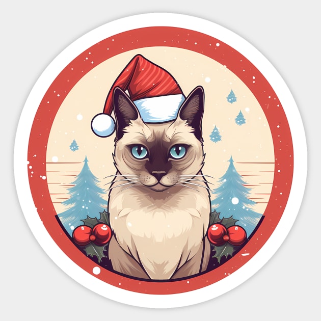 Siamese Cat Xmas, Love Cats Sticker by logiamerch
